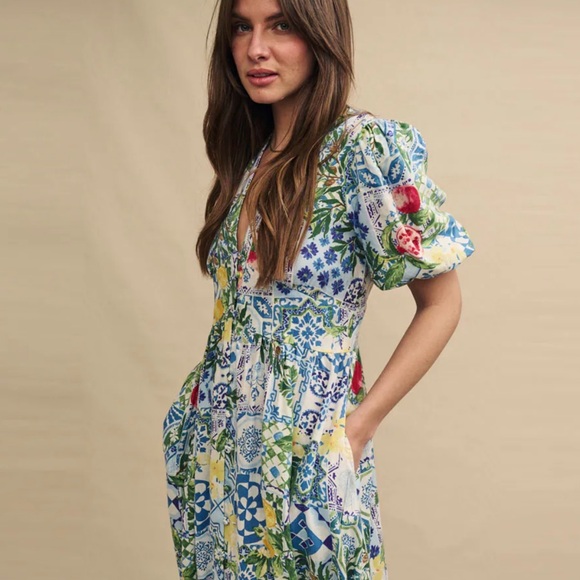 NWOT Nobody’s Child Starlight Tile Print Midi Dress - Picture 4 of 9